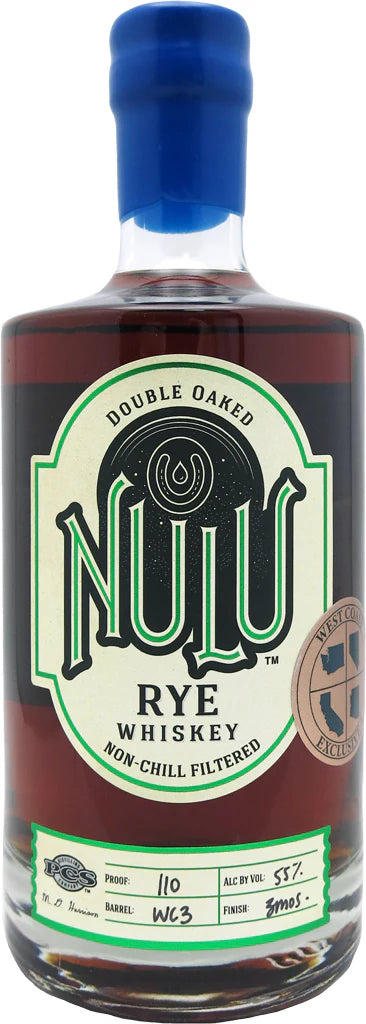 Nulu Double Oaked Rye Whiskey Non- Chill Filtered