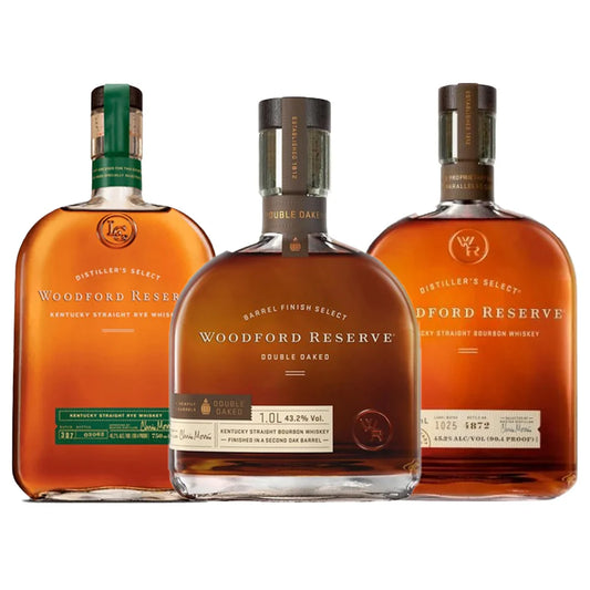 Woodford Collector’s 3-Bottle Bundle – Woodford Reserve, Woodford Rye & Double Oaked