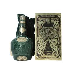 Chivas Royal Salute 21 Years Old Whisky Green Bottle In Box With Velvet Bag Empty Bottle