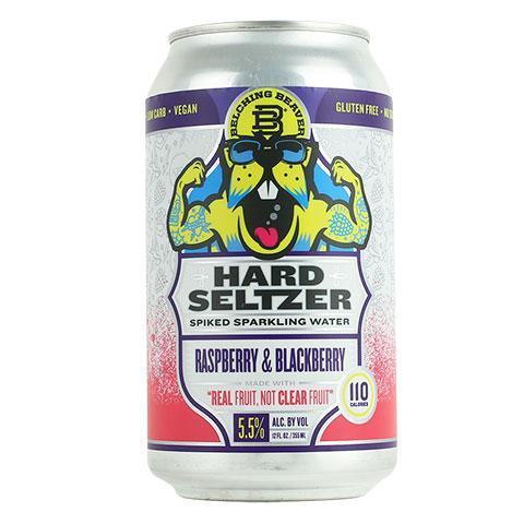Belching Beaver Hard Seltzer Raspberry and Blackberry